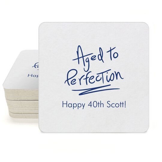 Fun Aged to Perfection Square Coasters